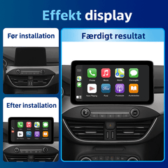 Ford Focus 19-22 - 12,3" radio z Apple CarPlay in Android Auto - prikaz učinka pred in po namestitvi