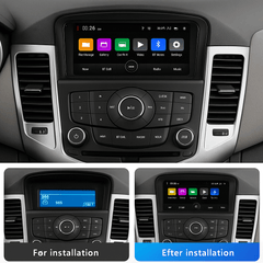 Chevrolet Cruze 09-14 - 7" radio z Apple CarPlay in Android Auto – primerjava vgradnje pred in po