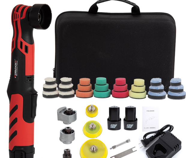 Mini polirni stroj 12V brezžični – 24-delni komplet z 2 baterijama 
