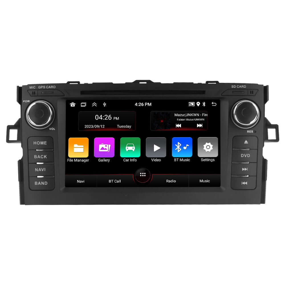 Toyota Corolla 06-12 – 7" radio z Apple CarPlay in Android Auto z vmesnikom na dotik in upravljalnimi elementi