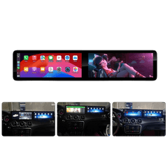 Mercedes A/CLA/GLA - 2x 12.3" zaslon z Apple CarPlay in Android Auto, z dvojnim prikazom za notranjost vozila.