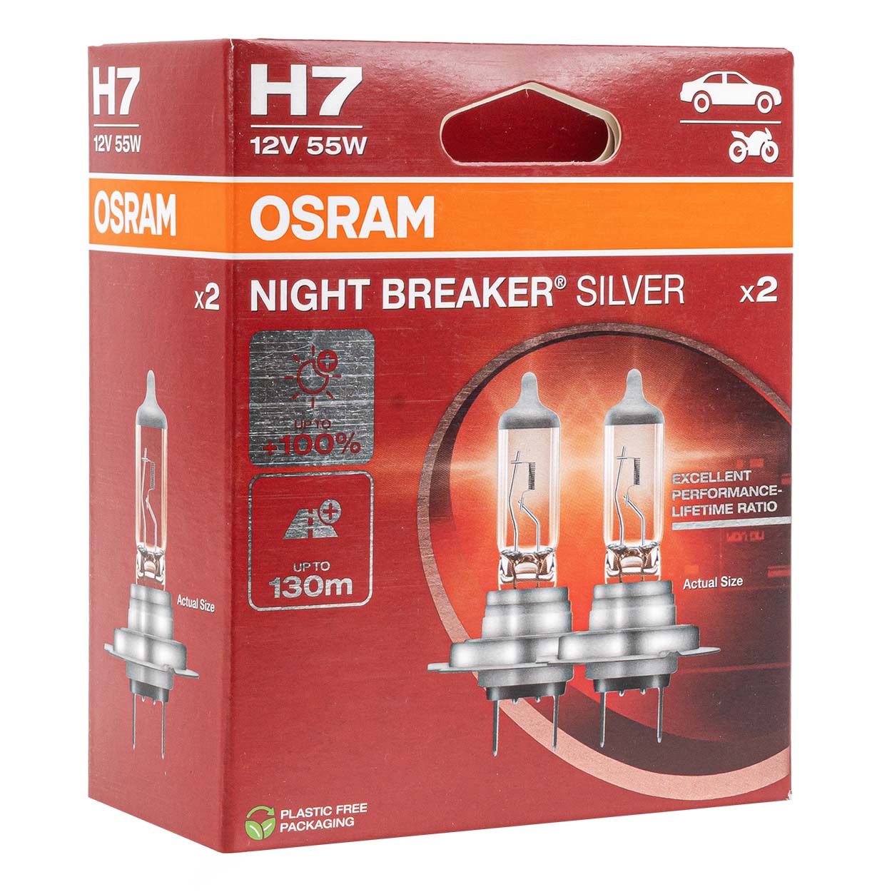 Osram H7 NIGHT BREAKER SILVER halogenski žarnici, 2 kosa.