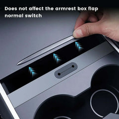 USB Hub til Tesla Model 3/Y (2021–2023) installation, armrest box switch compatibility.