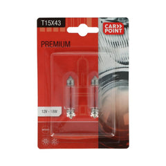 Carpoint Premium avtomobilske žarnice 12V T15x43 2 kosa. 