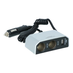 Carpoint dvojni razdelilec 2x12V 1xUSB-A 2,4A 