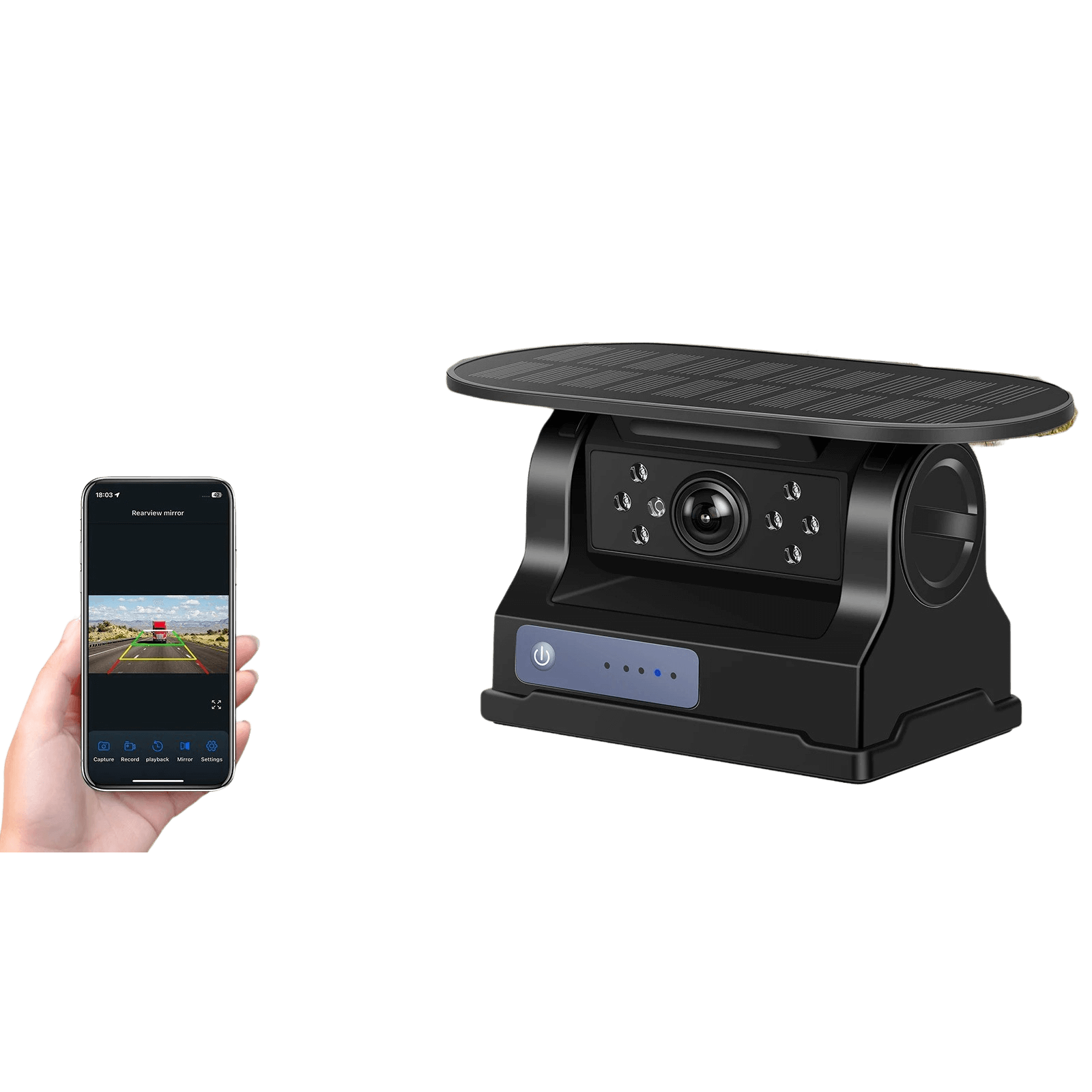 Magnetisk bakkamera med app - Trådløs tilsluttet mobiltelefon for sikker parkering og manøvrering.