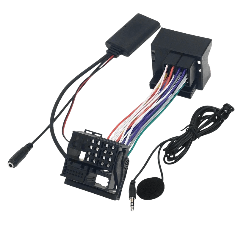Bluetooth adapter – Ford (Fiesta, Mondeo, Focus, Transit, Fusion itd.) slika prikazuje priključne kable in mikrofon.