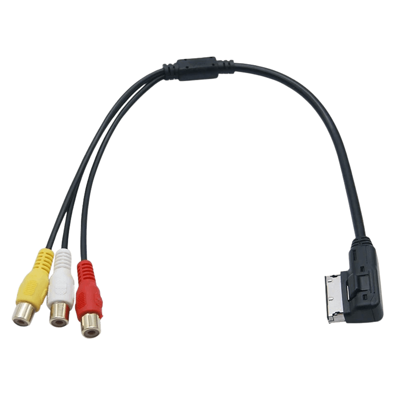 AMI na RCA adapterski kabel – 3 x RCA ženski priključek (rumen, bel, rdeč) za povezavo z multimedijskim sistemom vozila