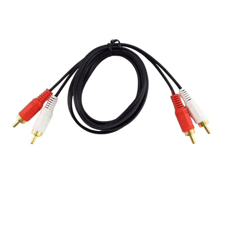 RCA avdio kabel 1,5 m – rdeč in bel RCA moški na moški (2 kosa) za avtoradio in stereo sistem.