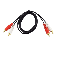 RCA avdio kabel 1,5 m – rdeč in bel RCA moški na moški (2 kosa) za avtoradio in stereo sistem.