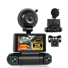 3" 2K avtokamera z 4 kamerami – IPS zaslon, G-senzor in DVR snemalnik 