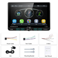 1 DIN avtoradio s 7" nastavljivim zaslonom na dotik – Apple CarPlay & Android Auto 