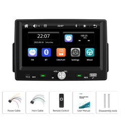 7" 1 DIN avtoradio z Apple CarPlay in Android Auto – Bluetooth 5.0, zaslon na dotik in USB 