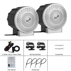 Komplet motoristični zvočniški set IP67 – vodoodporen 12V Bluetooth zvočnik z upravljalnikom 