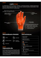 Detalje af orange GoGrip nitrilhandsker med 3D-struktur