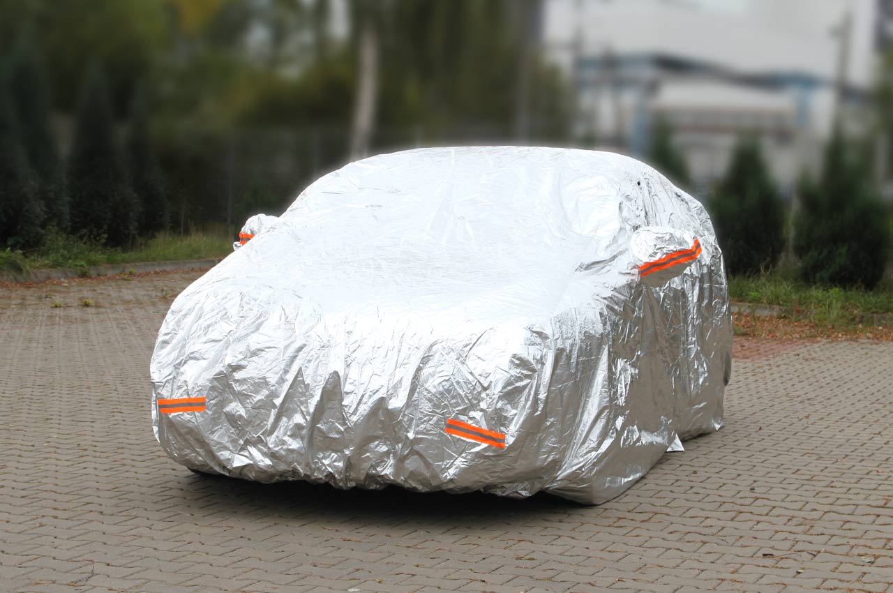 Srebrno aluminijasto pregrinjalo za avto z zadrgo za SUV in VAN