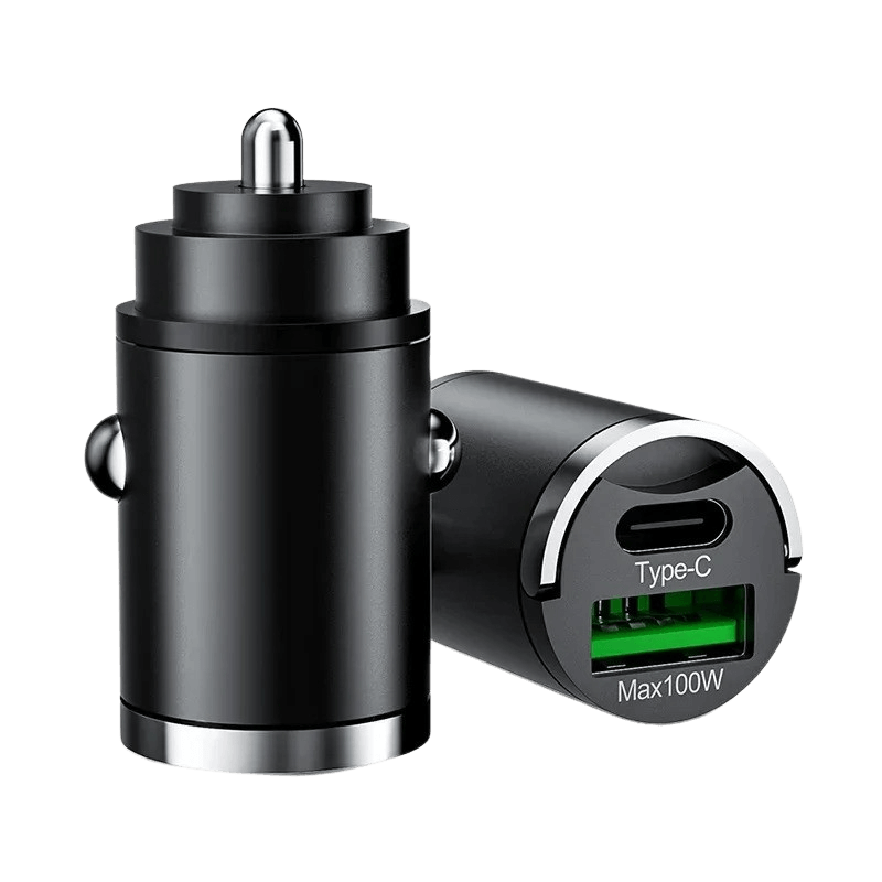 Kompakten avtomobilski polnilnik z USB-A in USB-C – podpira hitro polnjenje – Carmedia24.si